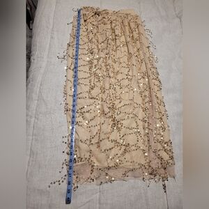 Faux Wrap Gold Sequin Skirt